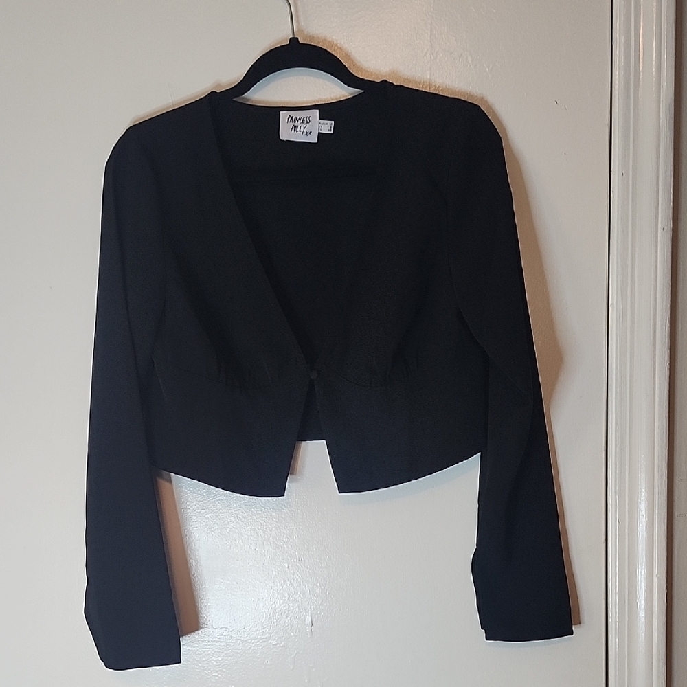 Princess Polly Black Cropped Cardigan